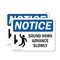 Signmission Sound Horn Advance Slowly Sign With Symbol, 5 in W x Rectangle, Vinyl Decal OS-2PACK-NS-D-35-L-18370 - alternate 1
